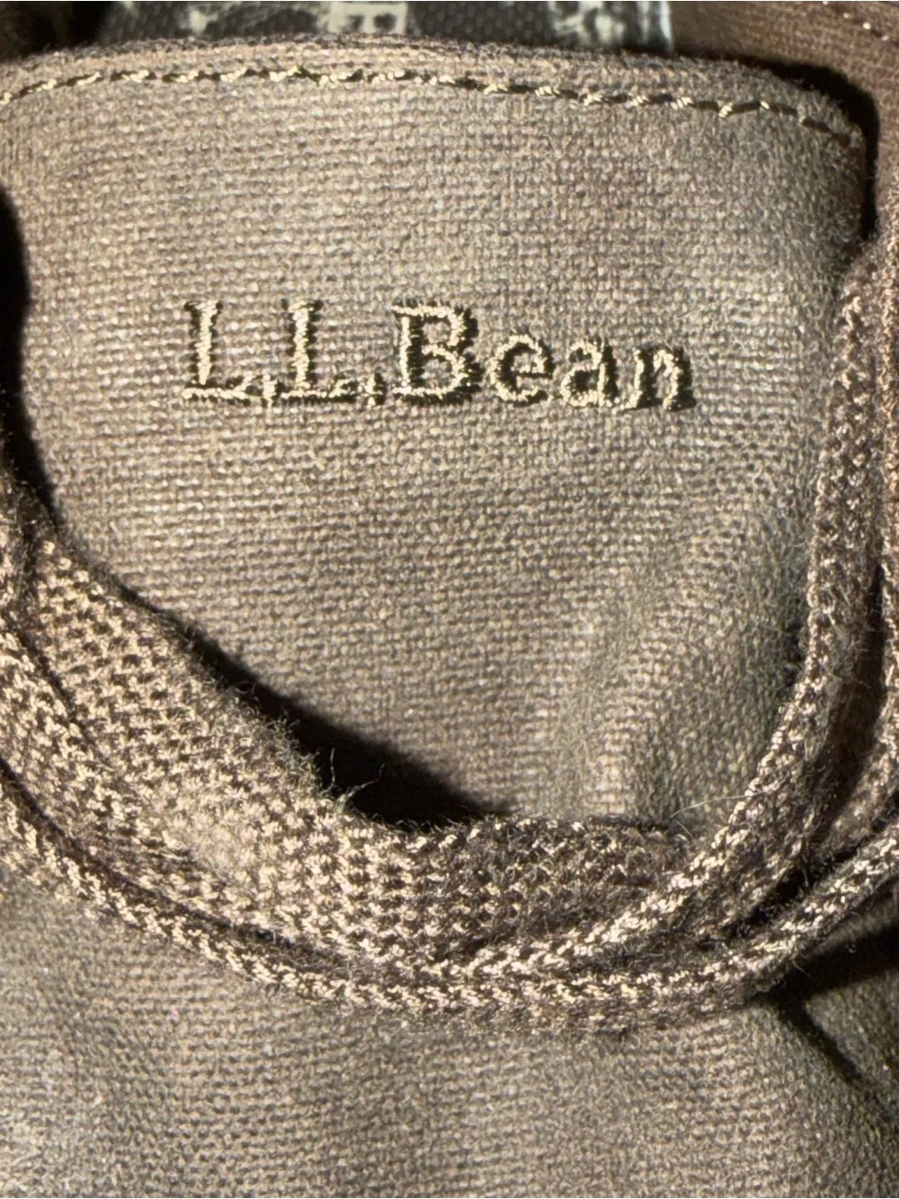 L.L. Bean Campside 2-Eye Boat Shoes Mens Brown Canvas Loafers Moccasins Deck 10M